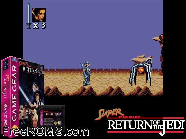 Super Return of the Jedi Game Gear game showing 3D box cover and gameplay screenshot